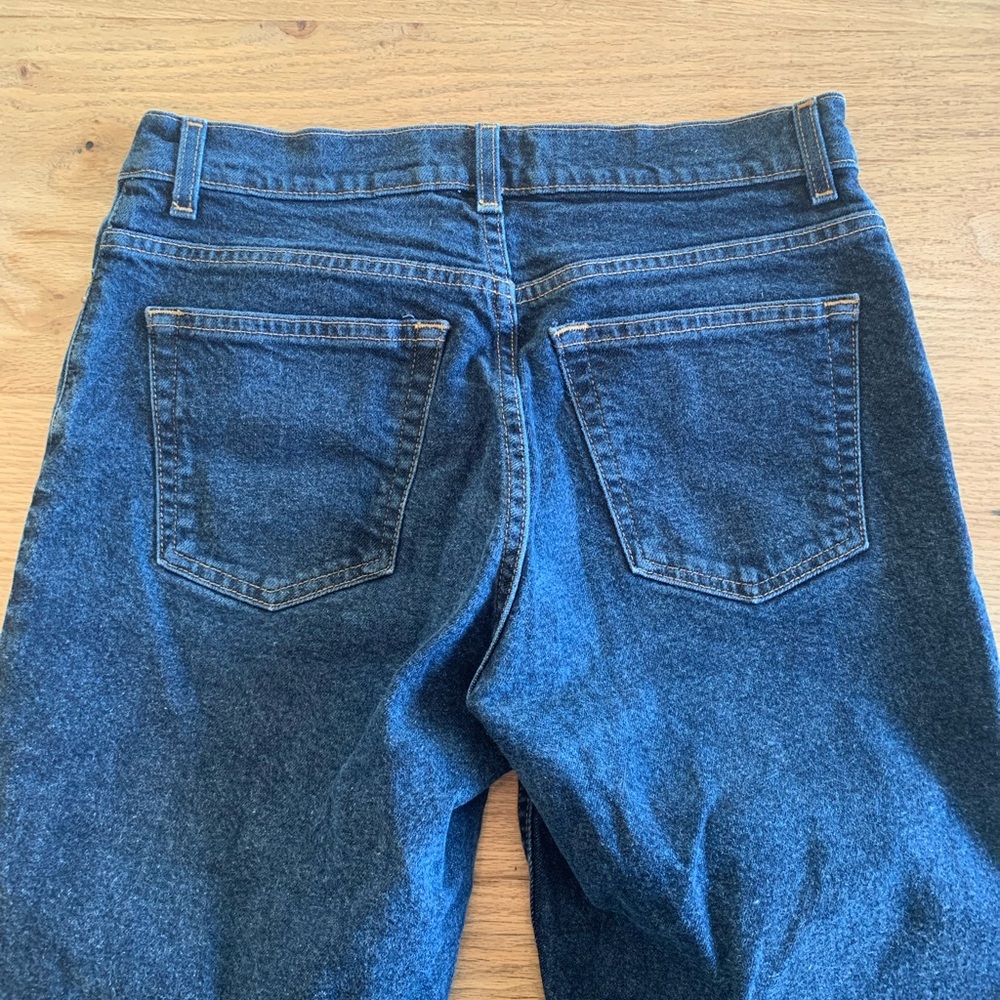 Old Navy Cropped Jeans Midrise Slit Hem Dark Wash Blue Women’s 6? (See pics) pr - Picture 7 of 7